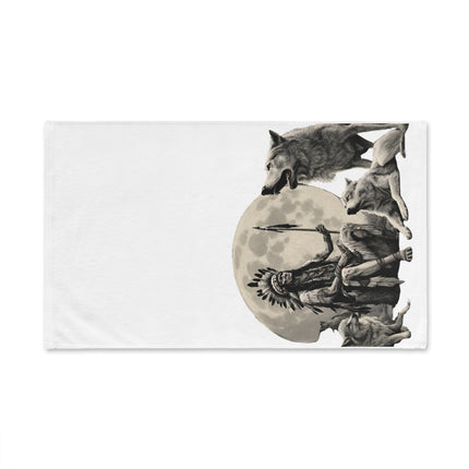 INDIAN CHIEF OF MOON WOLVES Hand Towel