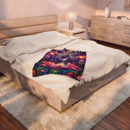 DIVINE LOTUS GODDESS Psychedelic Blanket