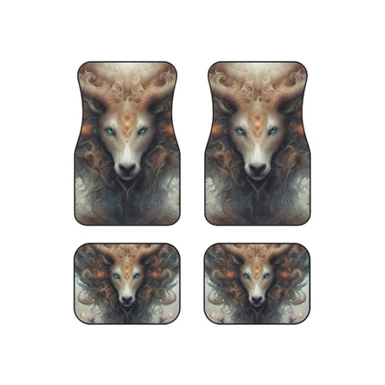Majestic Myths Car Mats (Set of 4) | Mythological Blue Eyed Goat Automobile Accessories | Front and Rear Floor Auto Truck Gift