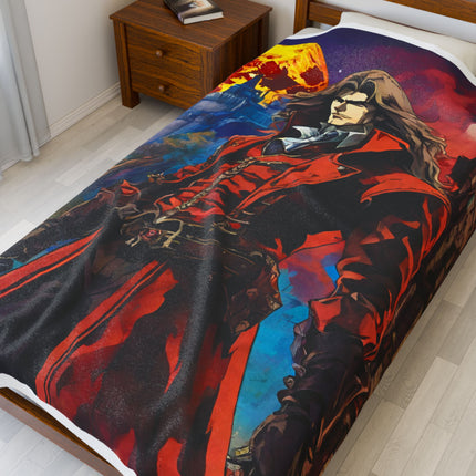 A LEGEND STEPS FORTH ON THE CUSP OF EVIL Video Game Inspired Collage Blanket