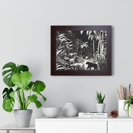 ANIMAL KINGDOM JUNGLE SCENE - Wildlife Shadow Framed Wall Art
