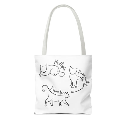 Cat Tote Bag | Cat Lovers Gift Bag | Multiple PUSSYNALITY Disorder Grocery Bag | Mental Health Humor | Two Sided Animal Owner Tote