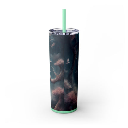 MAJESTIC MYTHS Skinny Tumbler - Floral Forest Antlered Horse Mystical Fantasy Traveler