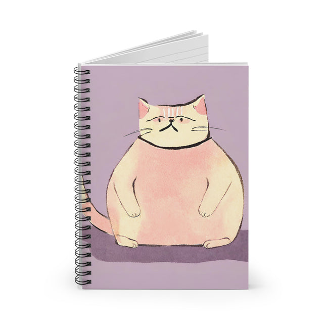 Offended Cat Unhappy Kitty Spiral Notebook Rule Line Paper A5 6x8 Inch Size Journal