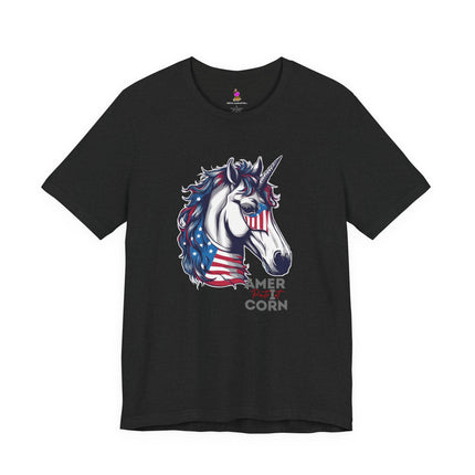 AMERiCORN PATRIOT Patriotic Unicorn T-shirt (No sleeve print) - Freedom Loving Unicorn Tee