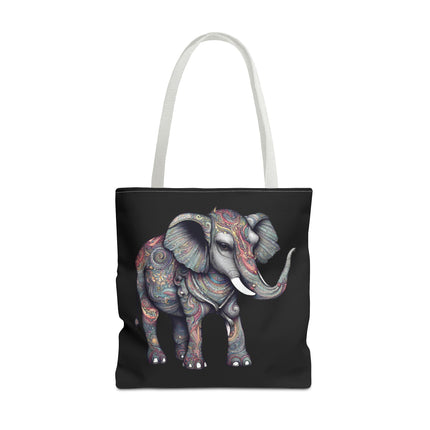 Personalized Elephant Gift Tote | Majestic Custom Grocery Bag | Animal Lovers Office Travel Carrier | Wild Kingdom Business Traveler