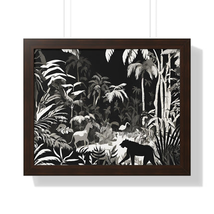 ANIMAL KINGDOM JUNGLE SCENE - Wildlife Shadow Framed Wall Art