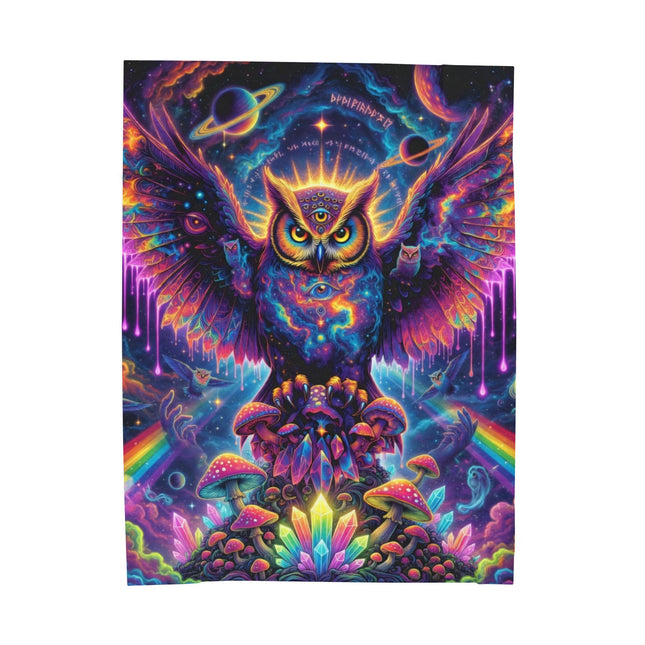 SPIRIT OWL GUARDIAN Galaxy Psychedelic Blanket