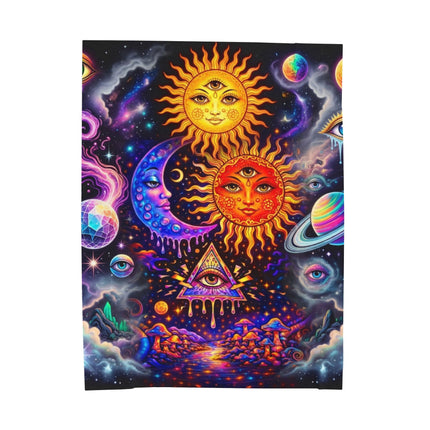 MINDFUL EYES OF THE SUNS AND MOON Psychedelic Blanket