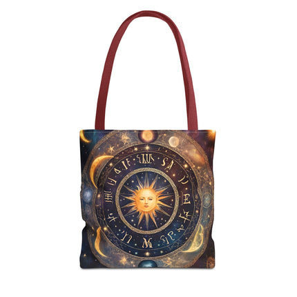 Moon Phases Tote Bag | Lunar Cycle Astronomy Wiccan Grocery Bag | Solstice Home Office Laptop Carrier | Solar System Travel Overnight Gift