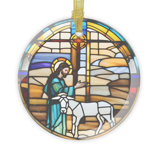 Jesus Christ Christmas Ornament Stained Glass Decoration
