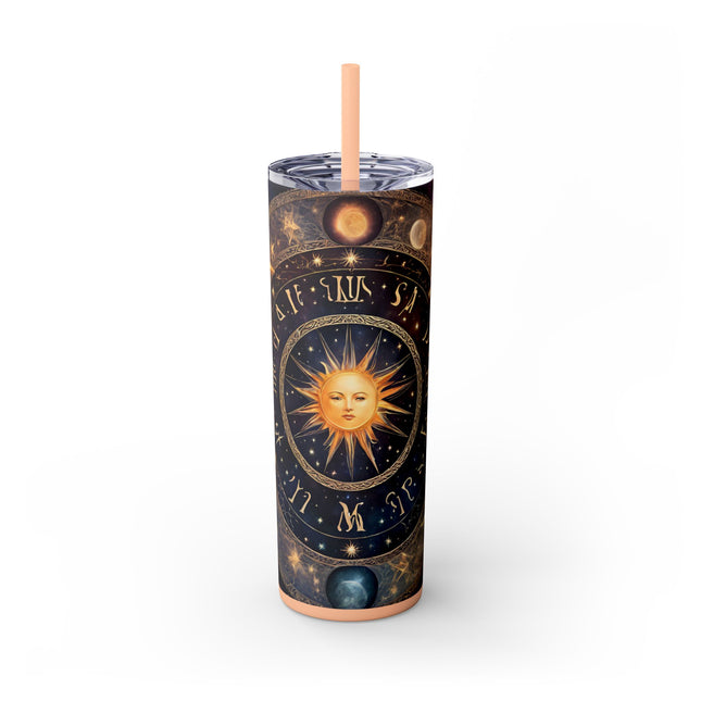 SUN & MOON PHASES Skinny Tumbler - Lunar Cycle Astronomy Night Sky Galaxy Cup