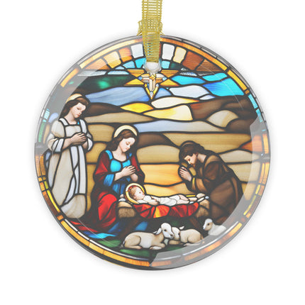 BABY JESUS Glass Christmas Ornament