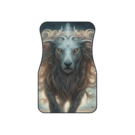 Majestic Myths Car Mats (Set of 4) | Mythological Horned Lion Automobile Accessories | Front & Rear Mystic Mane Floor Auto Truck Gift