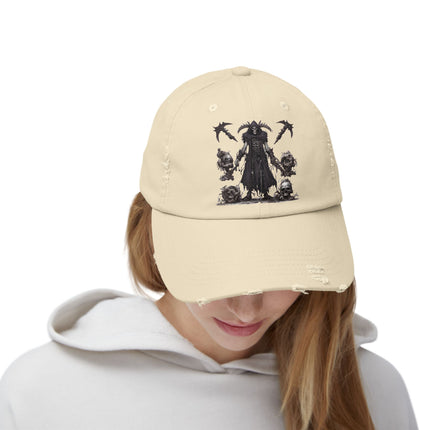 DEATHeCUTIONER Series Executioner Hat | Depths of Hell Rising Skeleton Cap | Trendy Evil Dust & Bones Grim Reaper Spring, Summer Wear Gift