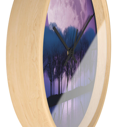 TRANQUILITY UNDER THE VIOLET MOON Wall Clock