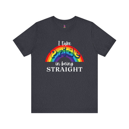 I TAKE PRIDE IN BEING STRAIGHT Funny Heterosexual Male or Female T-Shirt - Straight Pride Humor Tee