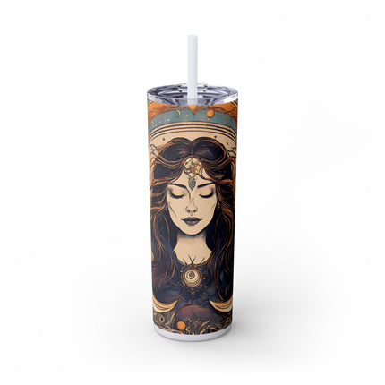 SUN & MOON GODDESS Skinny Tumbler - Lunar Astronomy Wiccan Dreams Cup