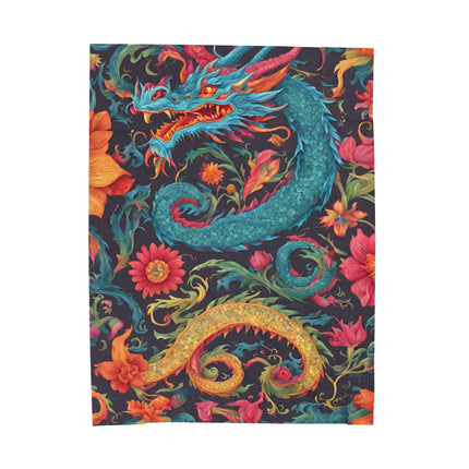 FLORAL JAPANESE DRAGON Blanket