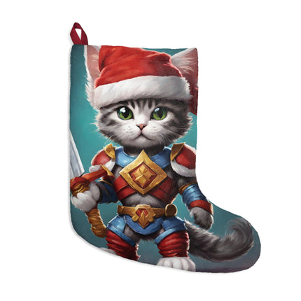 Christmas Stockings, Kids Adults Stockings, Cat Lovers Christmas Gift, Santa Warrior, Stockings with Cats, Kitten Stocking, Pet Holiday Gift