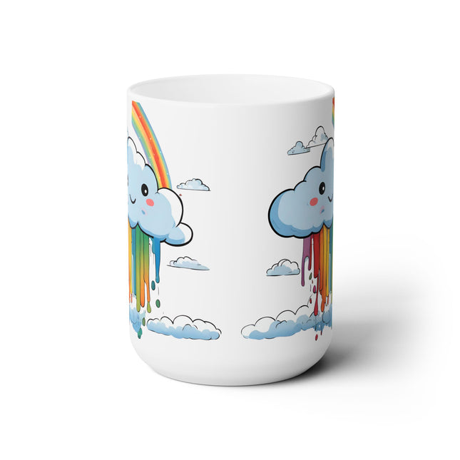 Pouring Creativity Mug, Rainbow Coffee Cup, Happy Colors Mug, Girls Ceramic Mug 15oz