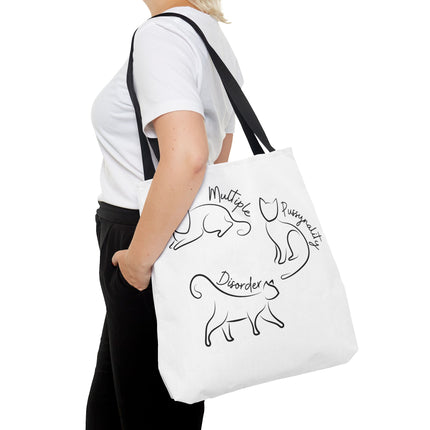 Cat Tote Bag | Cat Lovers Gift Bag | Multiple PUSSYNALITY Disorder Grocery Bag | Mental Health Humor | Two Sided Animal Owner Tote