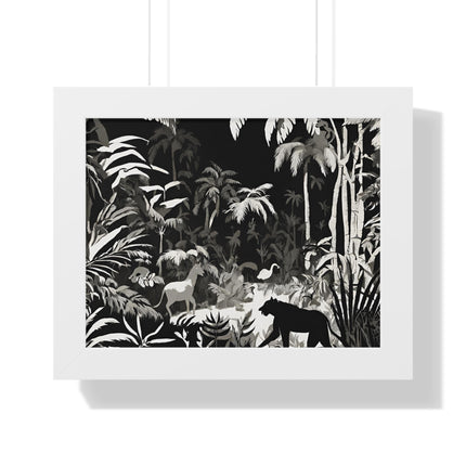 ANIMAL KINGDOM JUNGLE SCENE - Wildlife Shadow Framed Wall Art