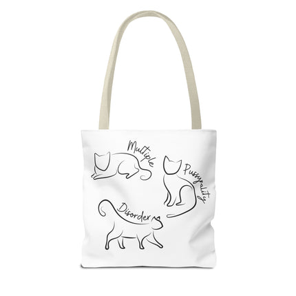 Cat Tote Bag | Cat Lovers Gift Bag | Multiple PUSSYNALITY Disorder Grocery Bag | Mental Health Humor | Two Sided Animal Owner Tote