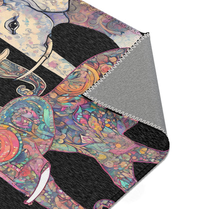 MARCH OF THE ELEPHANTS Floral Collage Area Rug