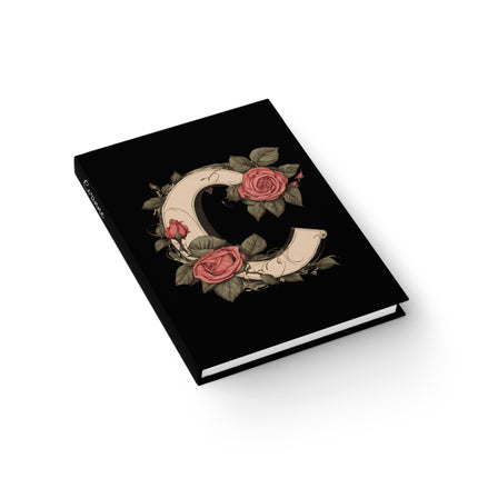 Personalized Letter C Diary | Custom Companion Journal | Hardcover Daily Life Log Black Book | Birthday, Wedding, Grandma, Grandmother Gift