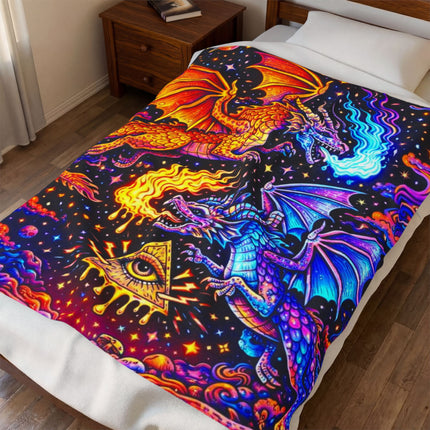 FIRE AND ICE DRAGONS Psychedelic Blanket