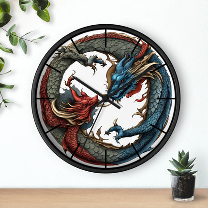 Dragon Clock - Yin Yang Dueling Serpents Wall Decor