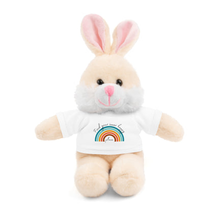 FIND YOUR INNER HAPPY PLACE Inspirational Rainbow Stuffed Animal