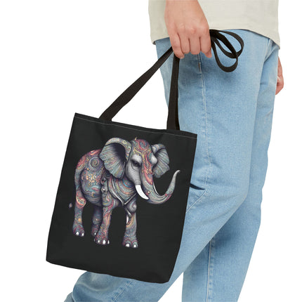 Personalized Elephant Gift Tote | Majestic Custom Grocery Bag | Animal Lovers Office Travel Carrier | Wild Kingdom Business Traveler