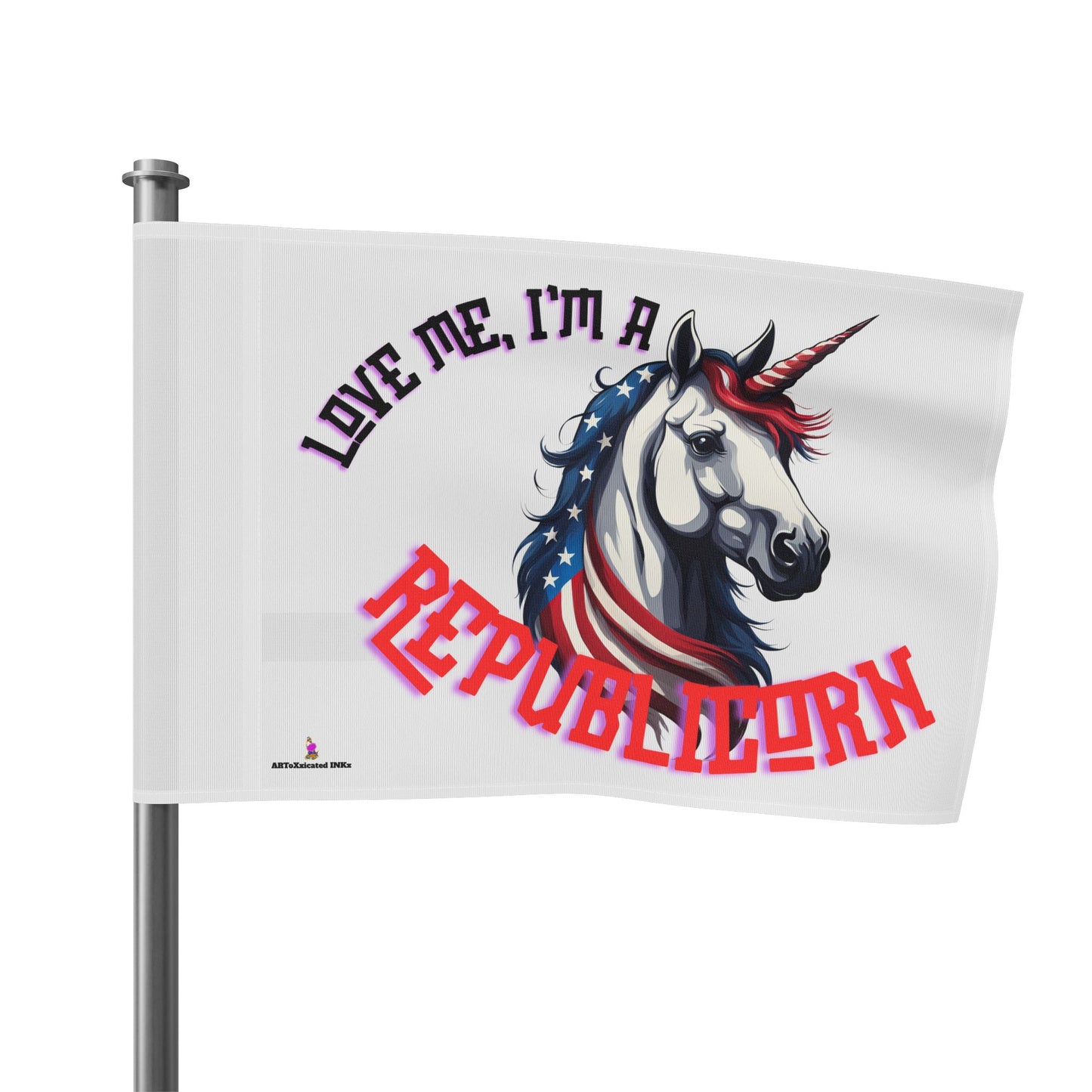 Patriotic Unicorn Republican Election Flag | Freedom Loving Patriot Horse House Banner | United States Flag Porch Yard Voter Gift