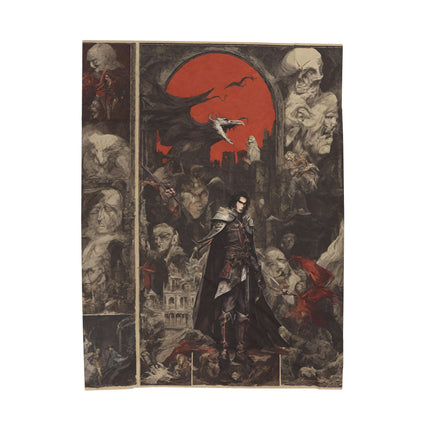 A FORTHCOMING PRELUDE OF THE BLOOD SKY Video Game Inspired Abstract Collage Blanket