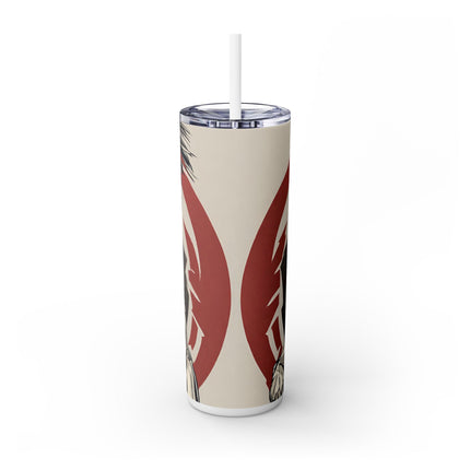 FUTURISTIC CYBER PUNK Skinny Tumbler - Sexy Cyborg Leather Clad Spike Mohawk Girl Insulated Cup