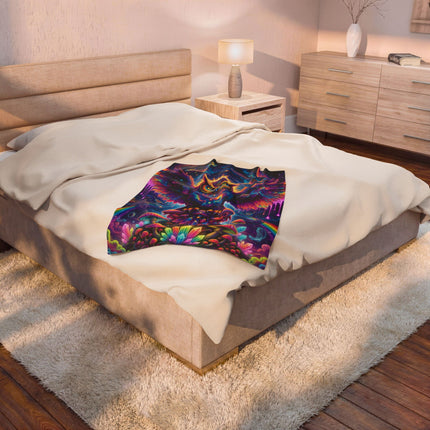 SPIRIT OWL GUARDIAN Galaxy Psychedelic Blanket