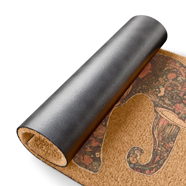 FLOWER PATTERN ELEPHANT Doormat