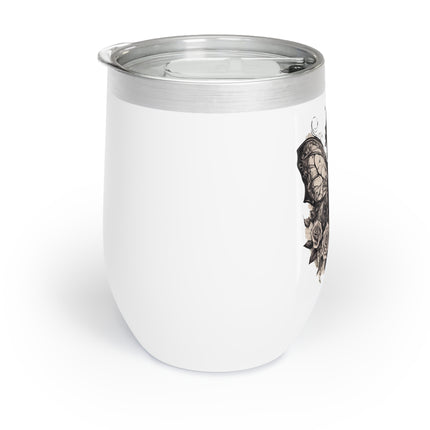 GOTHIC WESTERN ROSE BUTTERFLY BEAUTY Wine Tumbler - Tattooed Mystical Bar Keep Cooler