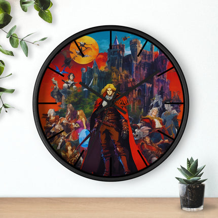 ACCURSED HERO OF THE NIGHT Video Game Inspired Abstract Collage Wall Art Clock