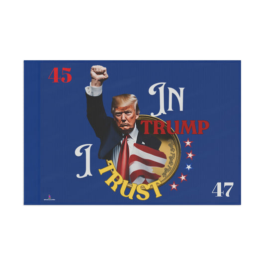 President Donald Trump Fight Gold Coin House Flag | 2024 Election Banner | Freedom Fight Christian American Loving Religion Voter Yard Gift