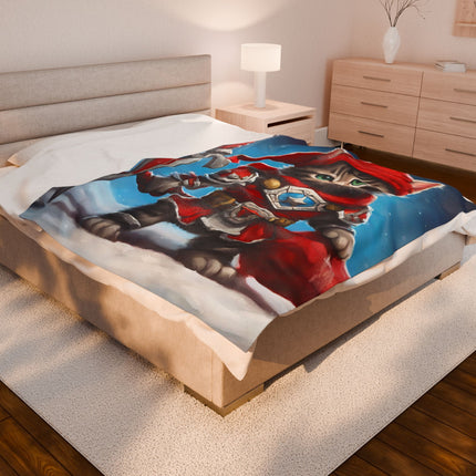 Christmas Blankets Kids Adults Blankets Velveteen Plush Blanket Cat Lovers Christmas Gift Santa Warrior Kitten Holiday Gift Cat Holiday Gift