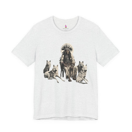 WOLF PACK MOUNTAIN CHIEF T-Shirt - Native American Wolf Wilderness Tee