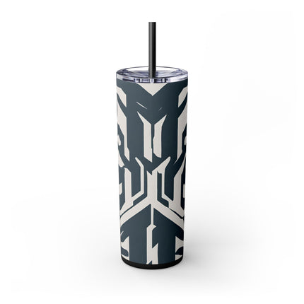 FUTURISTIC CYBER PUNK Skinny Tumbler - Leather Clad Spike Mohawk Girl Insulated Cup