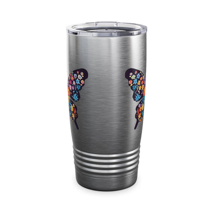 FLORAL PATTERNED BUTTERFLY Tumbler