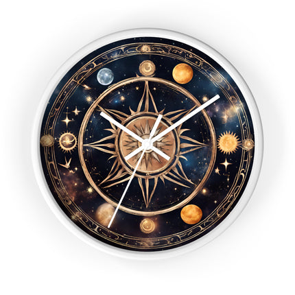 MOON PHASES SOLSTICE Wall Clock - Wiccan Lunar Cycle Pagan Decor