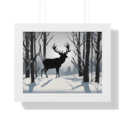 BIG BUCK WINTER SHADOW - Deer Hunter Framed Wall Art