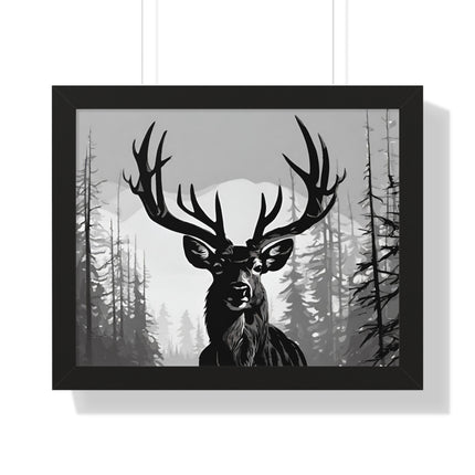 MAJESTIC BUCK WINTER SCENE - Deer Hunter Framed Wall Art