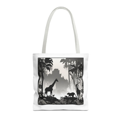 GIRAFFE SILHOUETTE Tote - Savannah Forest Shadow Nature Scene Travel Bag